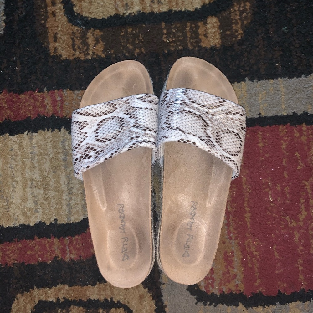 Snake skin platform sandals